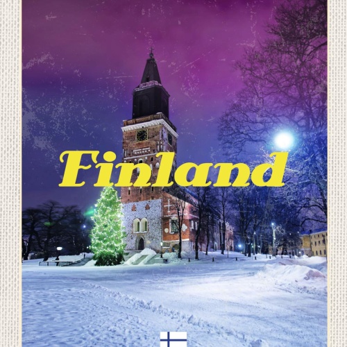 Schild Finland Finnland Dom Von Turku Kathedrale 12x18 20x30 30x40 Blech/Holz