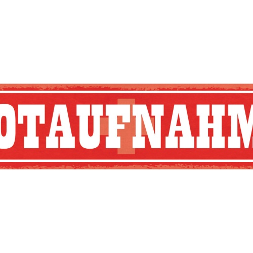 Schild Notaufnahme Krankenhaus Hospital Unfall Arzt OP 46 x 10 Blech od. Holz