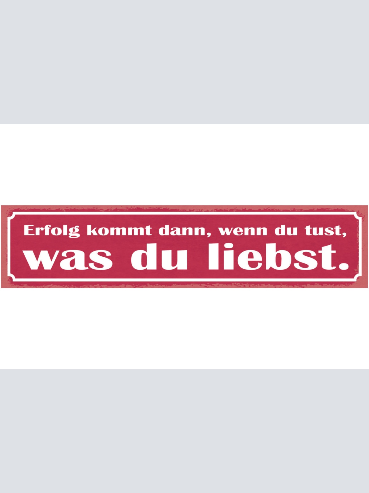 Schild Erfolg Kommt Dann Wenn Du Tust Was Du Liebst 46 x 10 Blech od. Holz