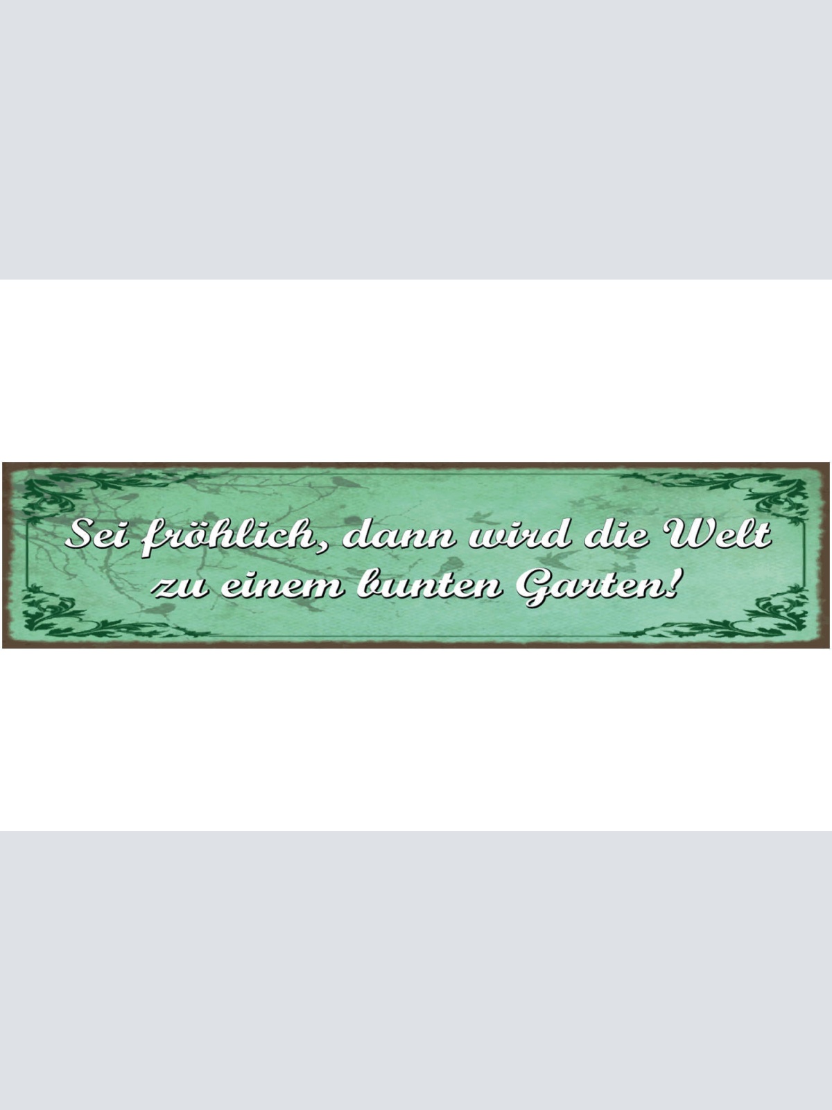 Schild Sei Fröhlich Dann Wird Die Welt Zu Einem Bunten Garten 46 x 10