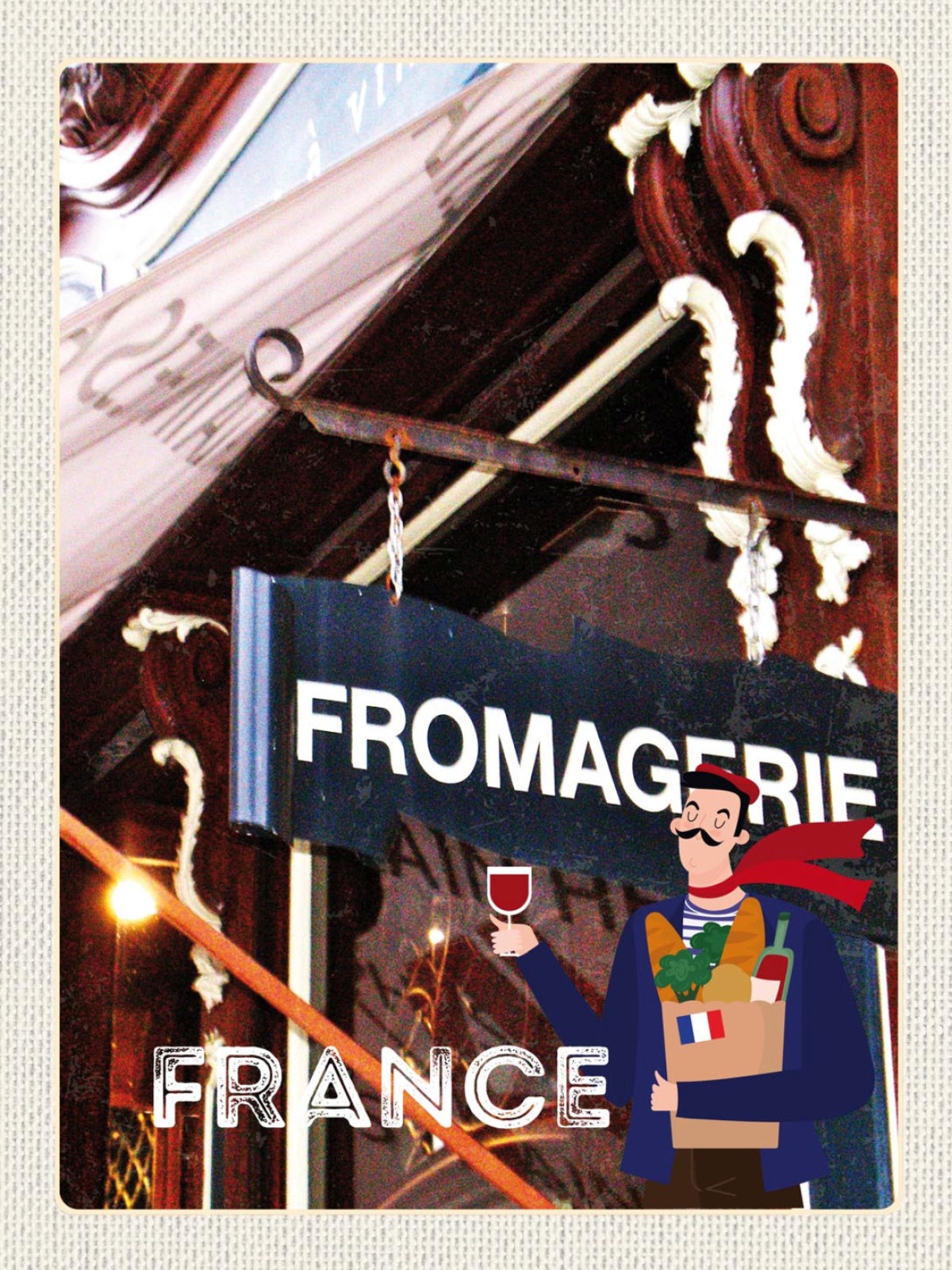 Schild France Frankreich Fromagerie Käse Geschäft 12x18 20x30 30x40 Blech/Holz