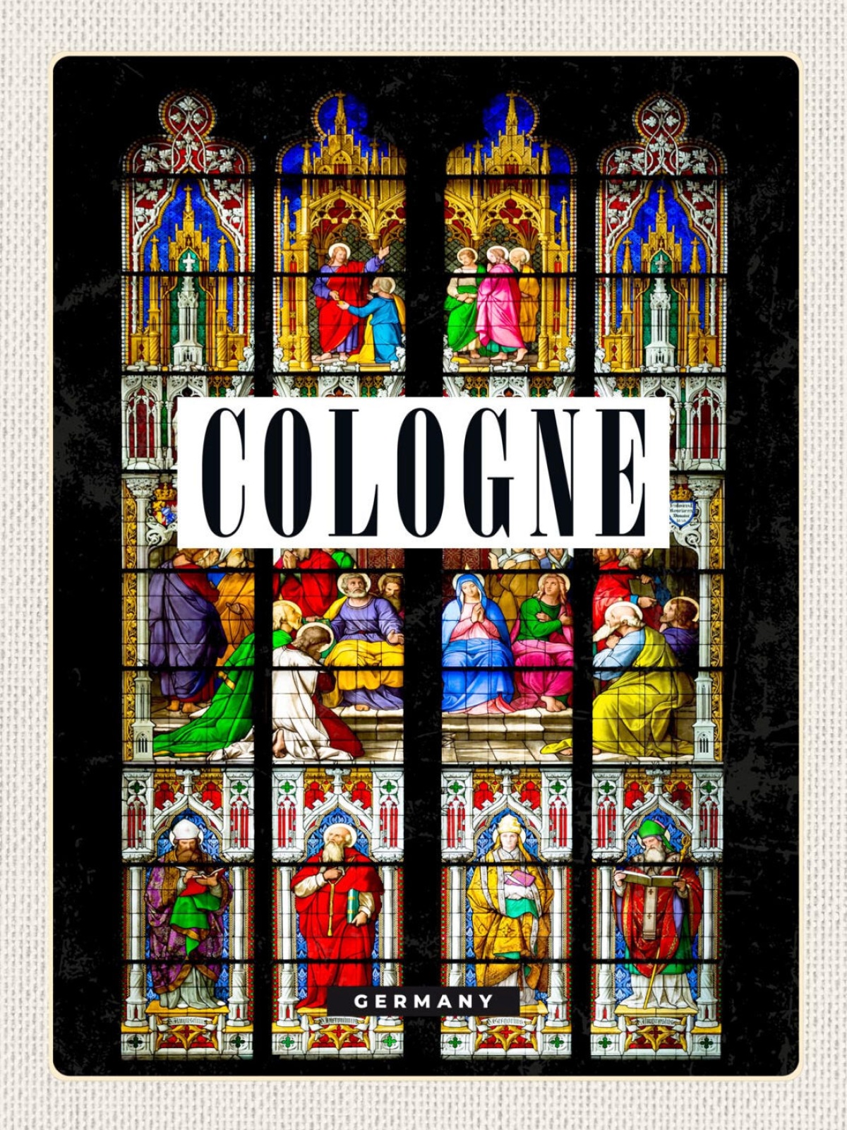 Schild Cologne Germany Köln Kölner Dom Fenster D 12x18 20x30 30x40 Blech/Holz