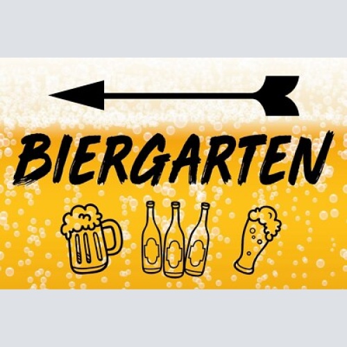 Nostalgie schild biergarten flasche glas 12x18 / 20x30 / 30x40 blech od. holz