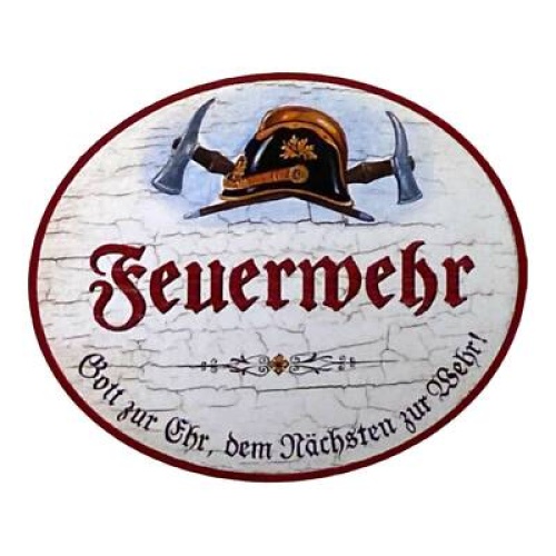 Kuk nostalgie holz schild feuerwehr spruch gott zur ehr dem nächsten zur wehr