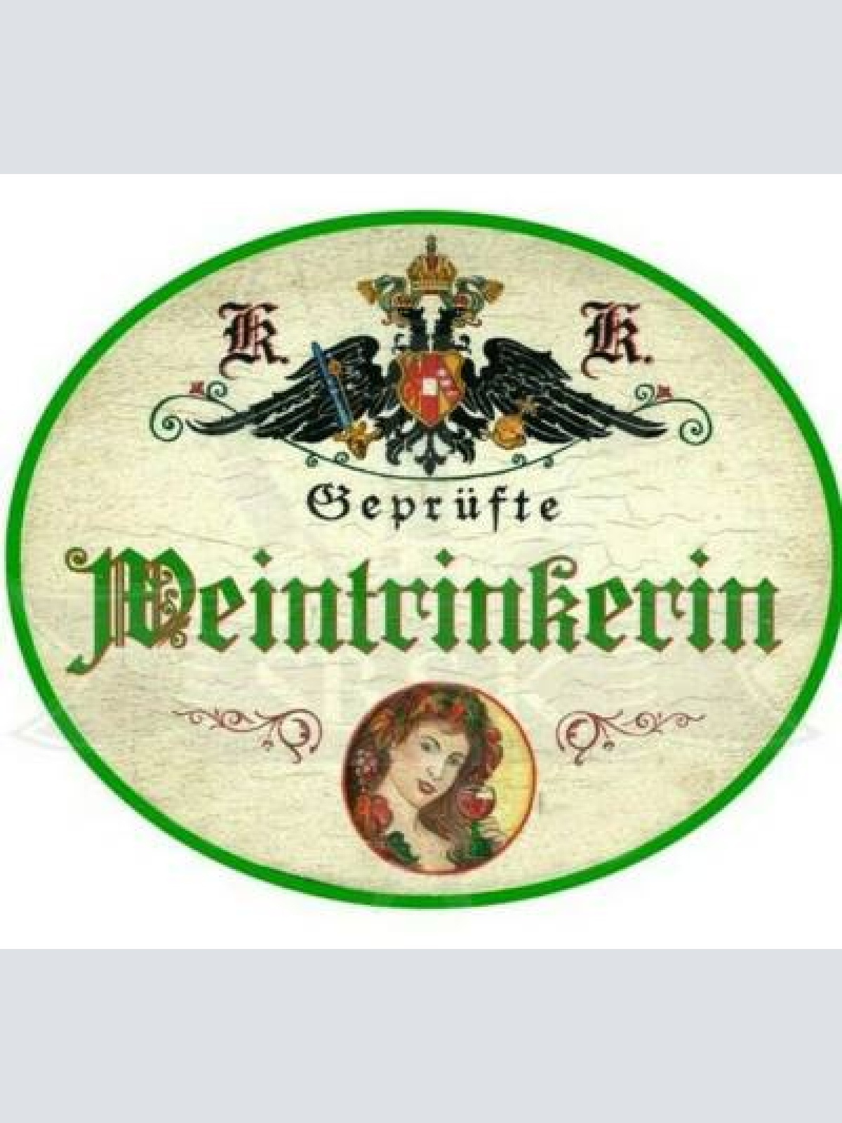 Kuk nostalgie holzschild "weintrinkerin"