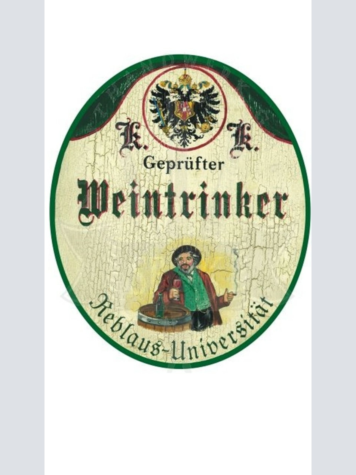 KuK Nostalgie Holzschild "Weintrinker"