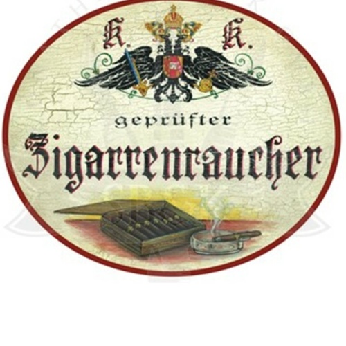 KuK Nostalgie Holzschild "Zigarrenraucher"