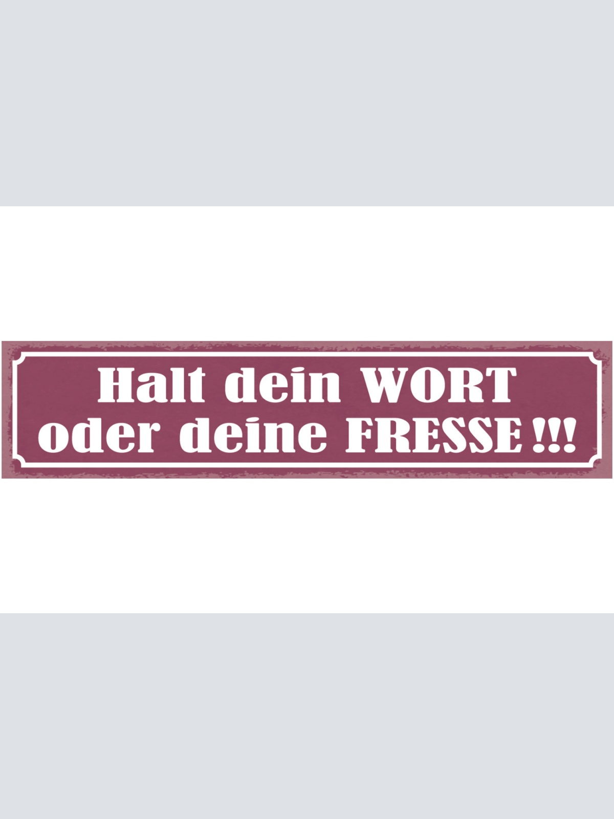 Schild Halt Dein Wort Oder Deine Fresse Versprechen Mund 46 x 10 Blech od. Holz