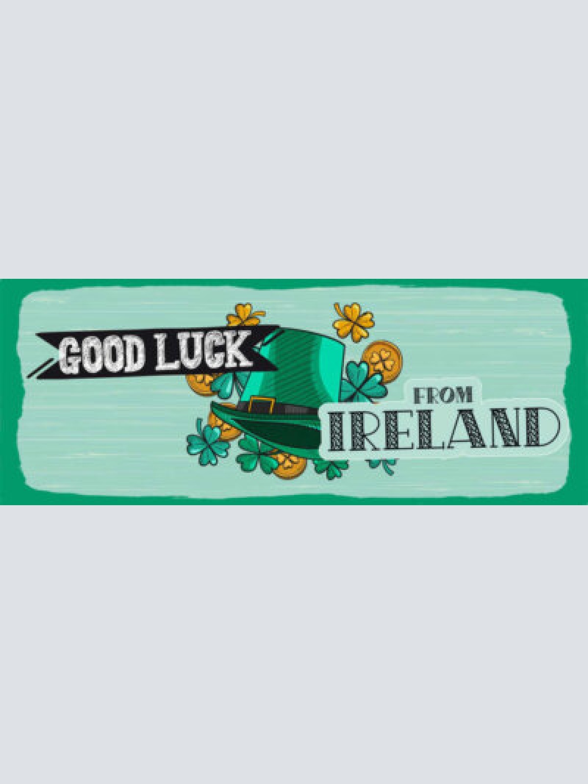 Schild good luck from ireland viel glück irland kleeblatt 27x10 blech od.holz