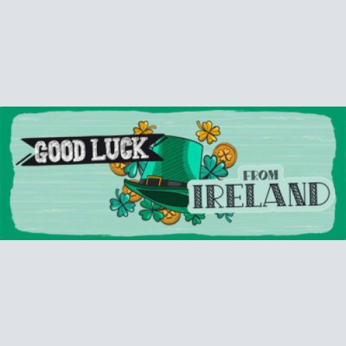 Schild good luck from ireland viel glück irland kleeblatt 27x10 blech od.holz