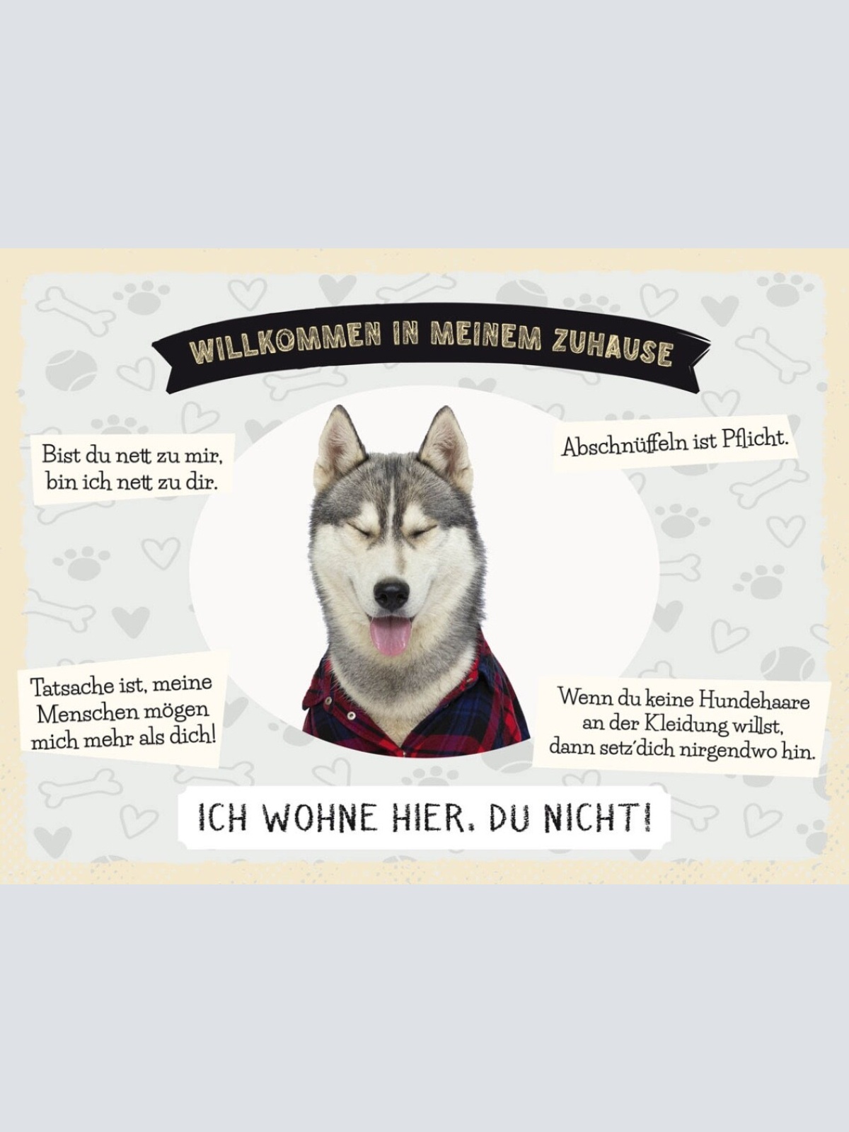Schild Willkommen In Meinem Zuhause Husky Hund Tier 12x18 20x30 30x40 Blech/Holz