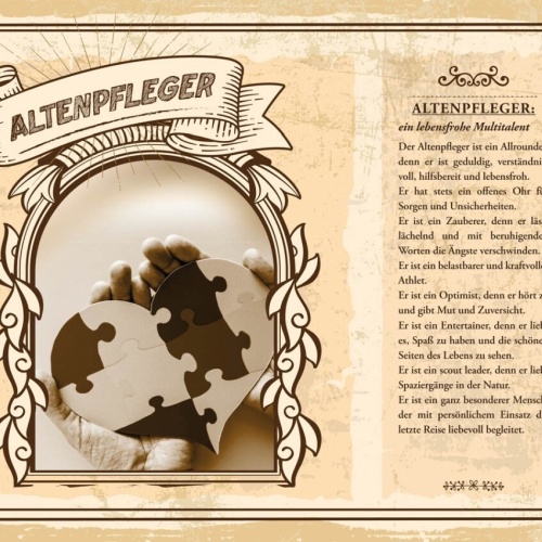 Schild Altenpfleger Beruf Pflege Senioren Heim 12x18 20x30 30x40 Blech/Holz