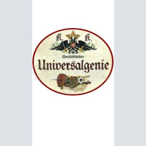 Kuk nostalgie holzschild "universalgenie fussball"