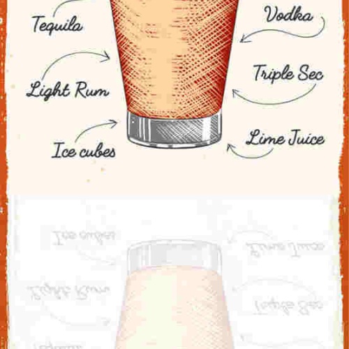 Schild Long Island Rezept Tequila Cola Alkohol Drinks Bar 27x10 Blech od.Holz