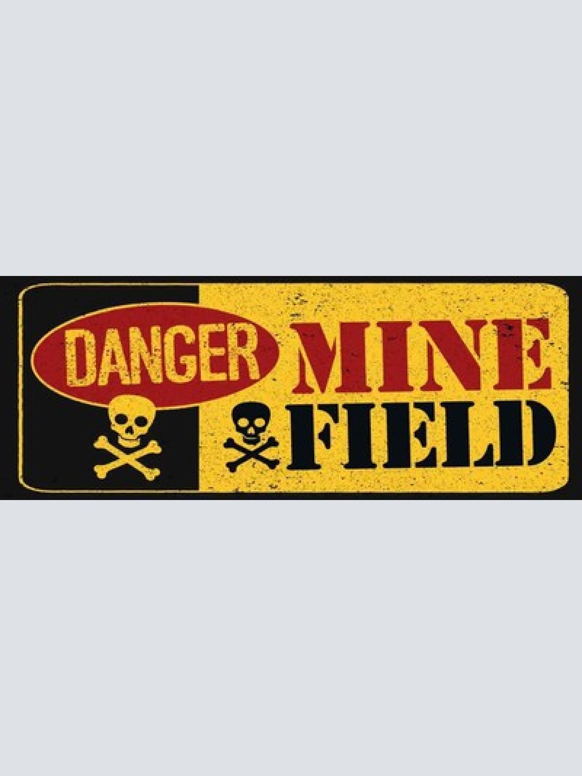 Schild danger mine field gefahr achtung minen feld vorsicht 27x10 blech od.holz