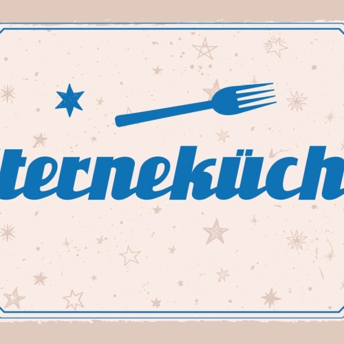 Schild Sterneküche Kochen Küche Koch Essen 5 Sterne 12x18 20x30 30x40 Blech/Holz