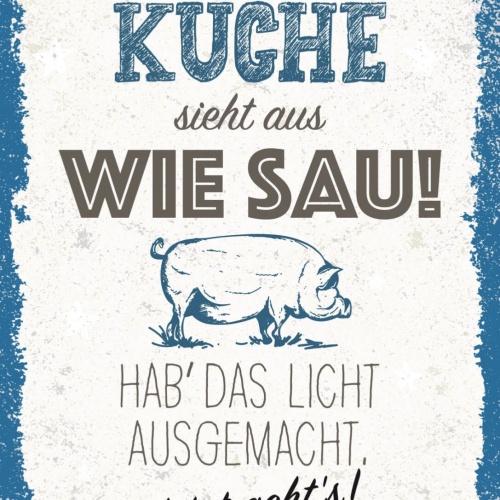 Schild Die Küche Sieht Aus Wie Sau Licht Aus 12x18 20x30 30x40 Blech/Holz LP