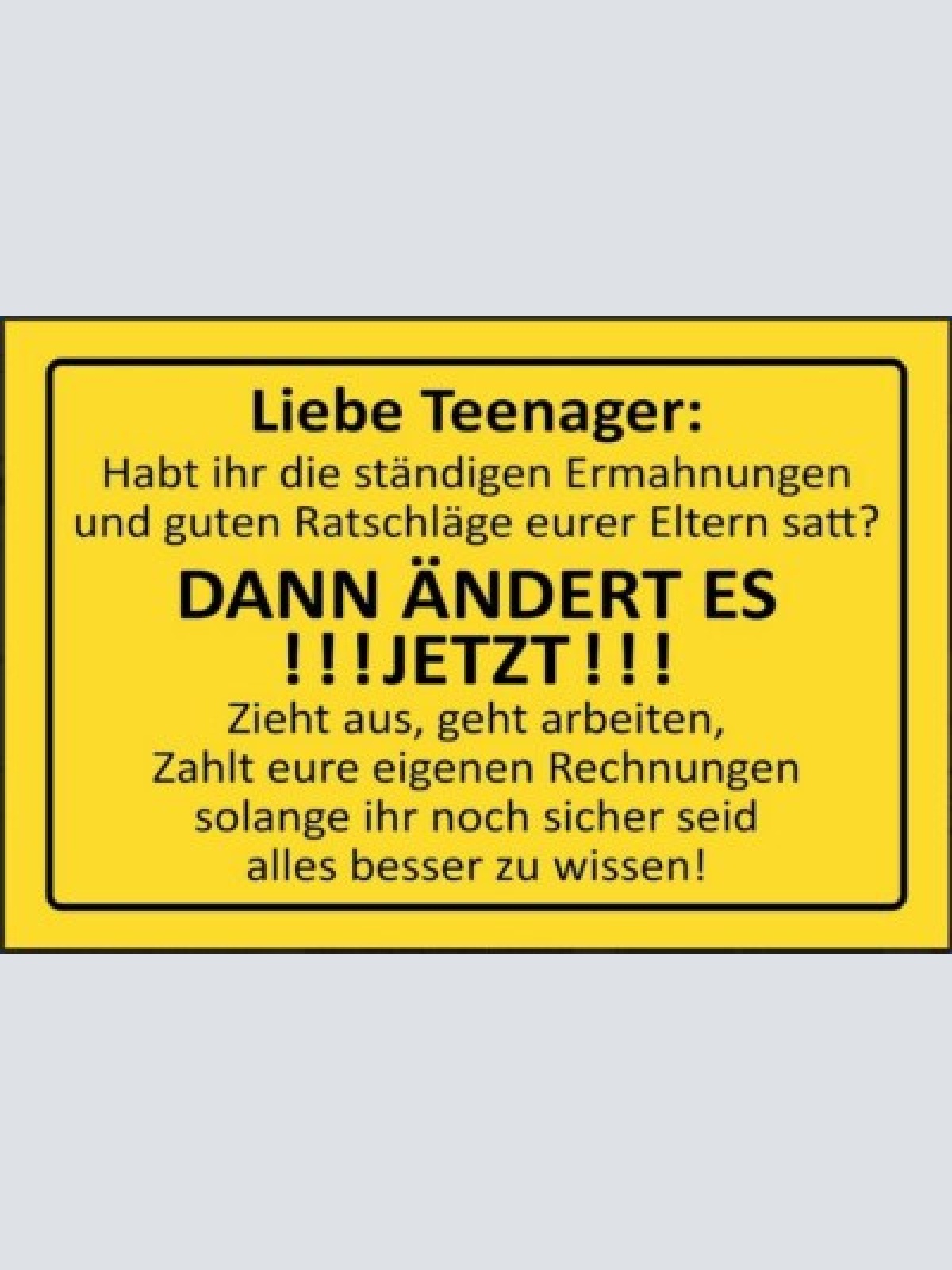Nostalgie schild sprüche eltern teenager 12x18/20x30/30x40 blech od. holz