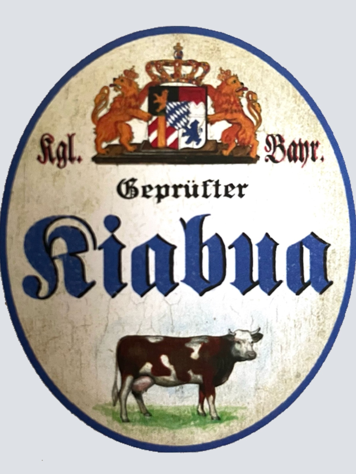 Nostalgie Holzschild Bayern Königlich Bayerischer Geprüfter Kiabua Kuh Schild