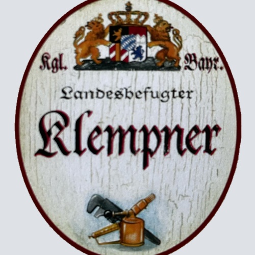 Nostalgie Holzschild Bayern Königlich Bayerischer Landesbefugter Klempner Schild