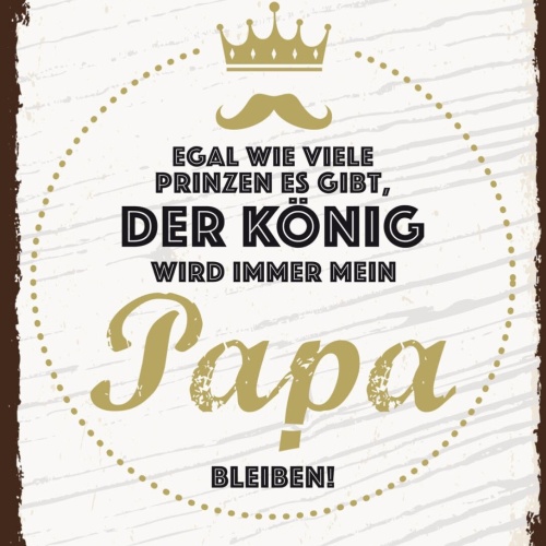 Schild Egal Wieviel Prinzen König Papa Bleiben 12x18 20x30 30x40 Blech/Holz LP