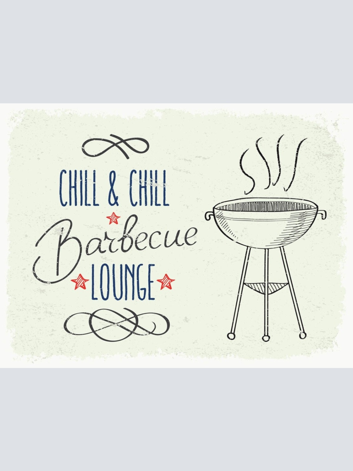 Schild Grill & Chill Barbecue Lounge Grillen 12x18 20x30 30x40 Blech/Holz LP