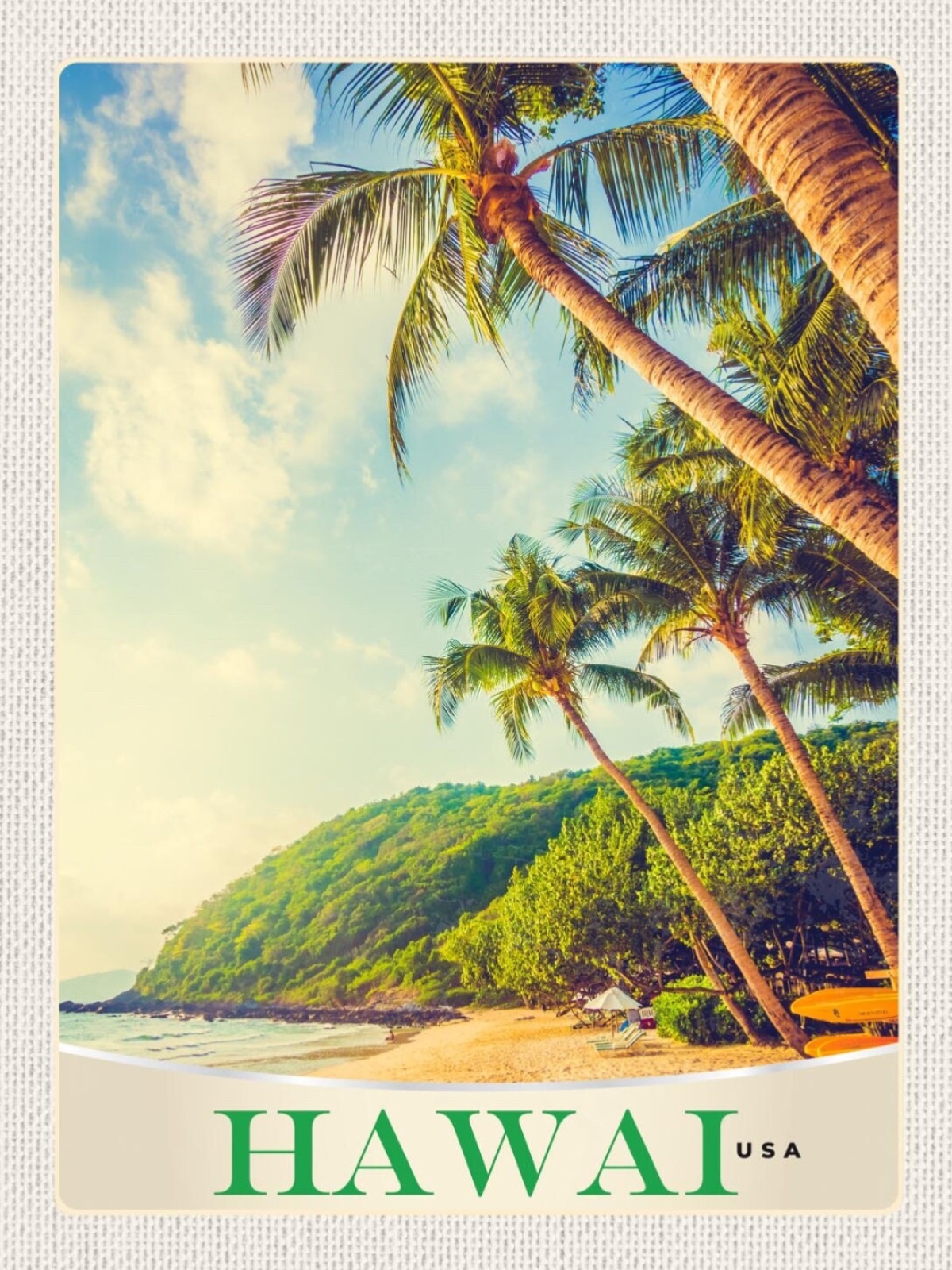 Schild Hawai USA Hawaii Palme Strand Meer Insel 12x18 20x30 30x40 Blech/Holz