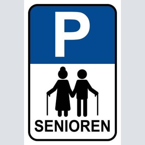 Schild parkplatz senioren pensionist parken 12x18 / 20x30 / 30x40 blech od. holz
