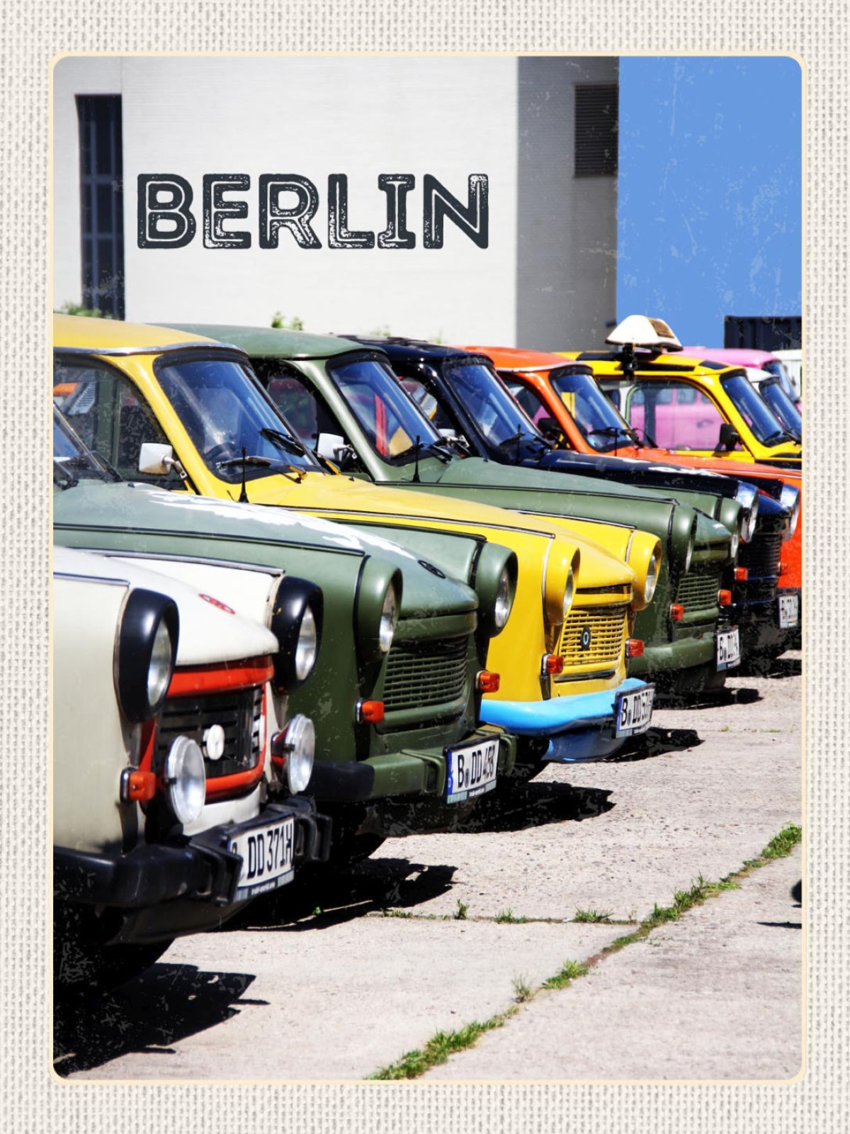Schild Berlin Deutschland Trabi Trabant Auto DDR 12x18 20x30 30x40 Blech/Holz