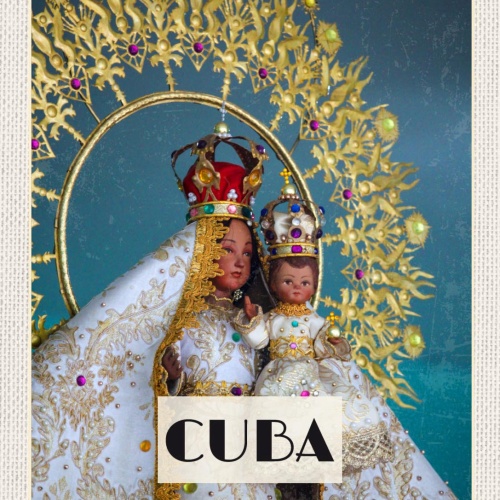 Schild Cuba Kuba Barmherzige Jungfrau Cobre Maria 12x18 20x30 30x40 Blech/Holz