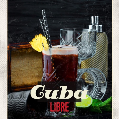 Schild Cuba Libre Alkohol Rum Bar Kuba 12x18 20x30 30x40 Blech od. Holz