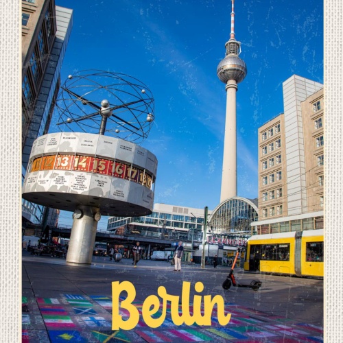 Schild Berlin Deutschland Fernsehturm Alexanderpl. 12x18 20x30 30x40 Blech/Holz