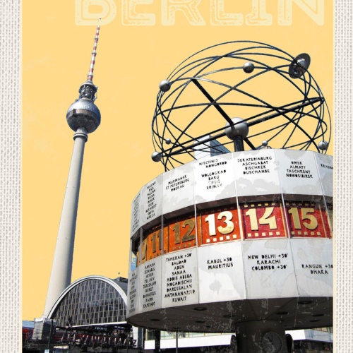 Schild Berlin Deutschland Fernsehturm Alexanderpl. 12x18 20x30 30x40 Blech/Holz