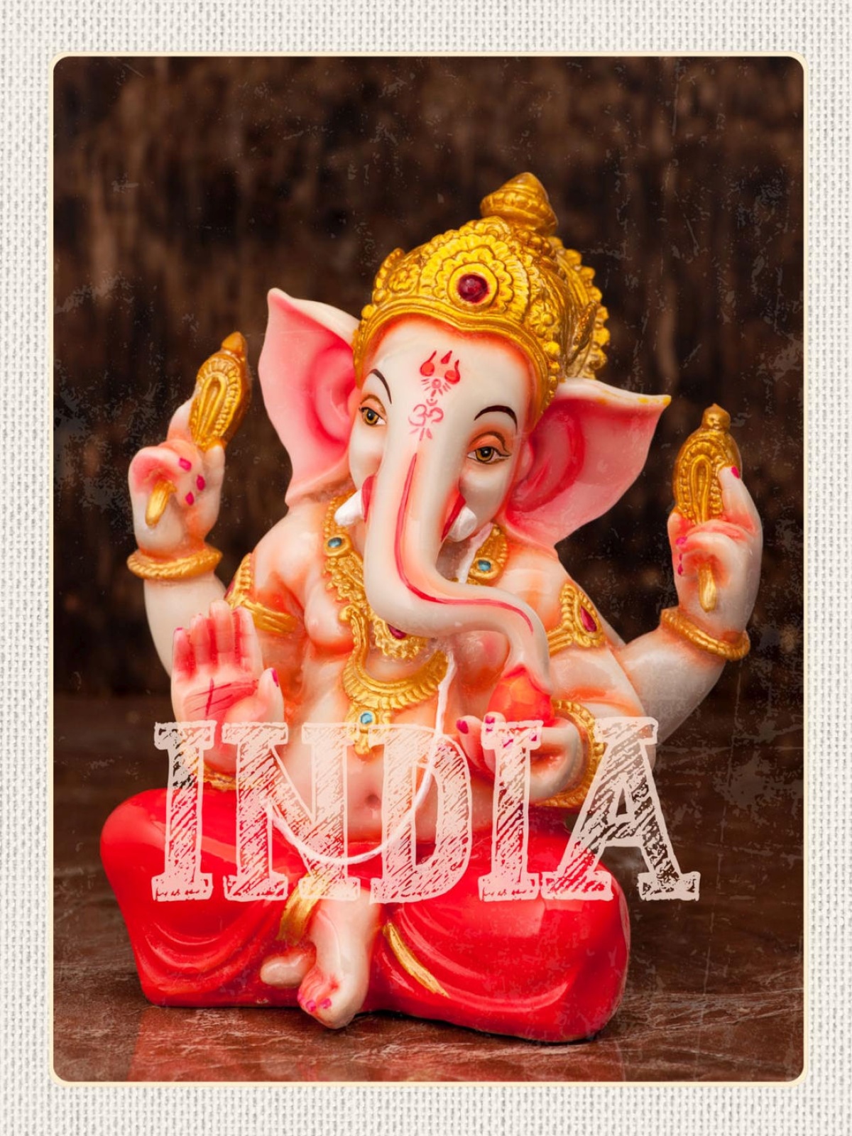 Schild India Indien Hinduismus Ganesha Gottheit 12x18 20x30 30x40 Blech/Holz
