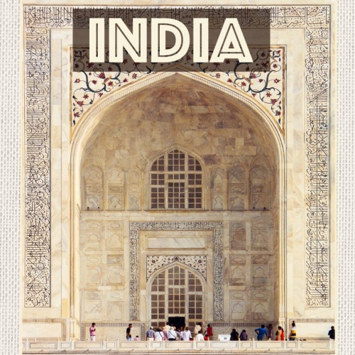 Schild India Indien Taj Mahal Monument Mausoleum 12x18 20x30 30x40 Blech/Holz