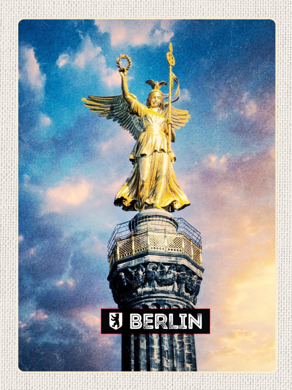 Schild Berlin Deutschland Siegessäule 12x18 20x30 30x40 Blech od. Holz