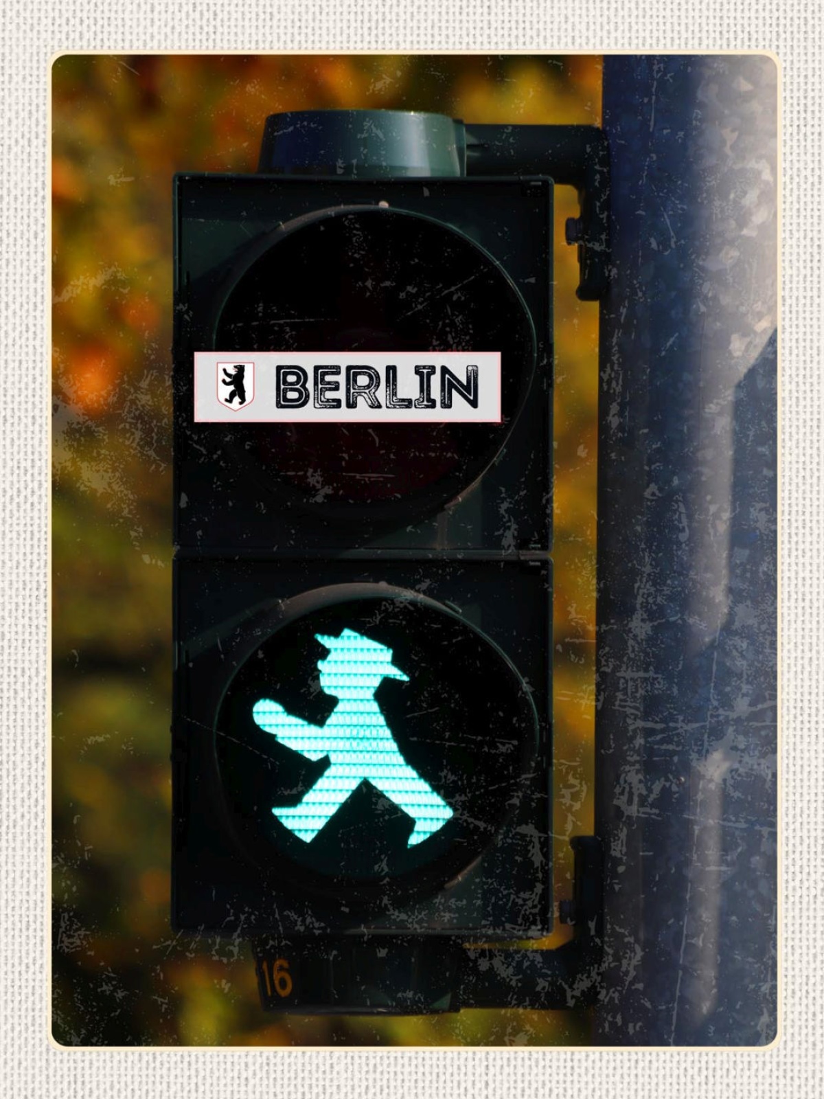 Schild Berlin Deutschland Ampel Fussgänger 12x18 20x30 30x40 Blech od. Holz