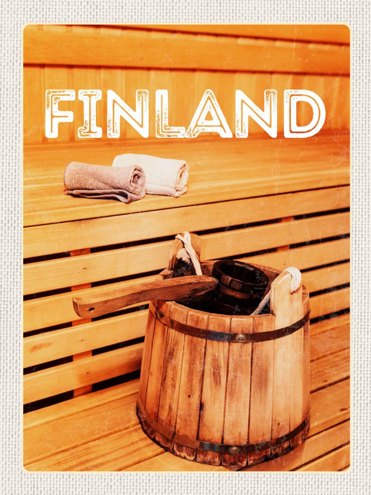 Schild Finland Finnland Finnische Sauna Bad 12x18 20x30 30x40 Blech od. Holz