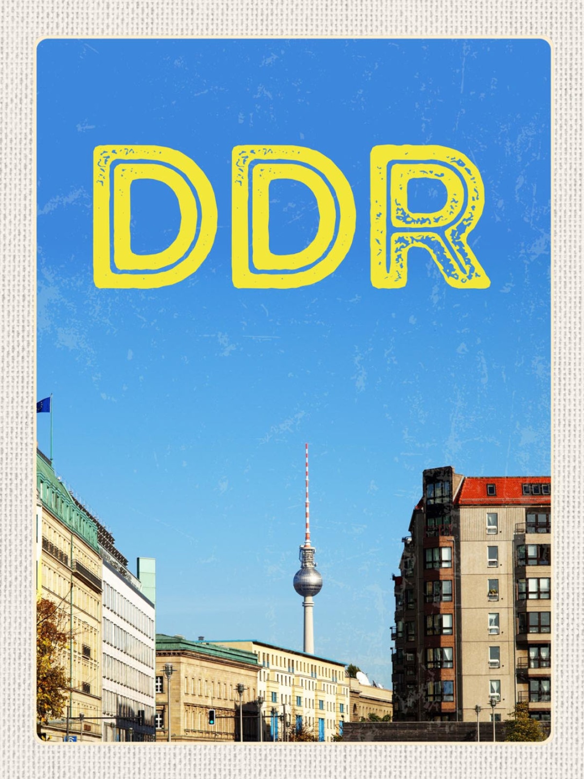Schild DDR Berlin Fernsehturm Ost Deutschland 12x18 20x30 30x40 Blech/Holz
