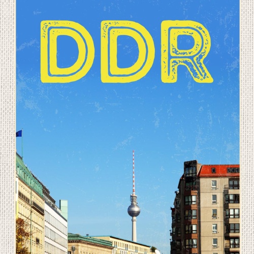Schild DDR Berlin Fernsehturm Ost Deutschland 12x18 20x30 30x40 Blech/Holz