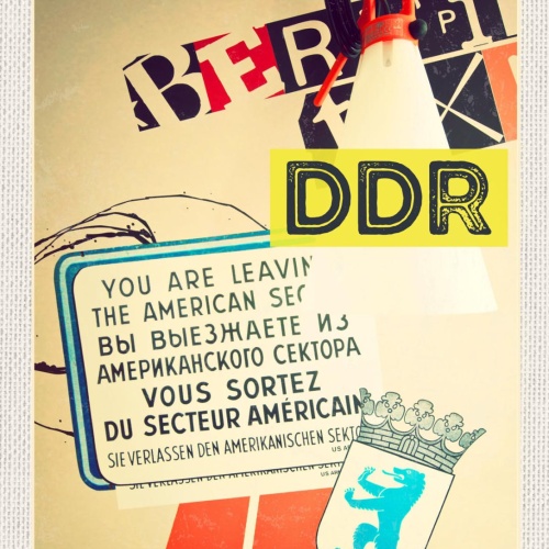 Schild DDR Berlin Amerikanischer Sektor Deutschland 12x18 20x30 30x40 Blech/Holz