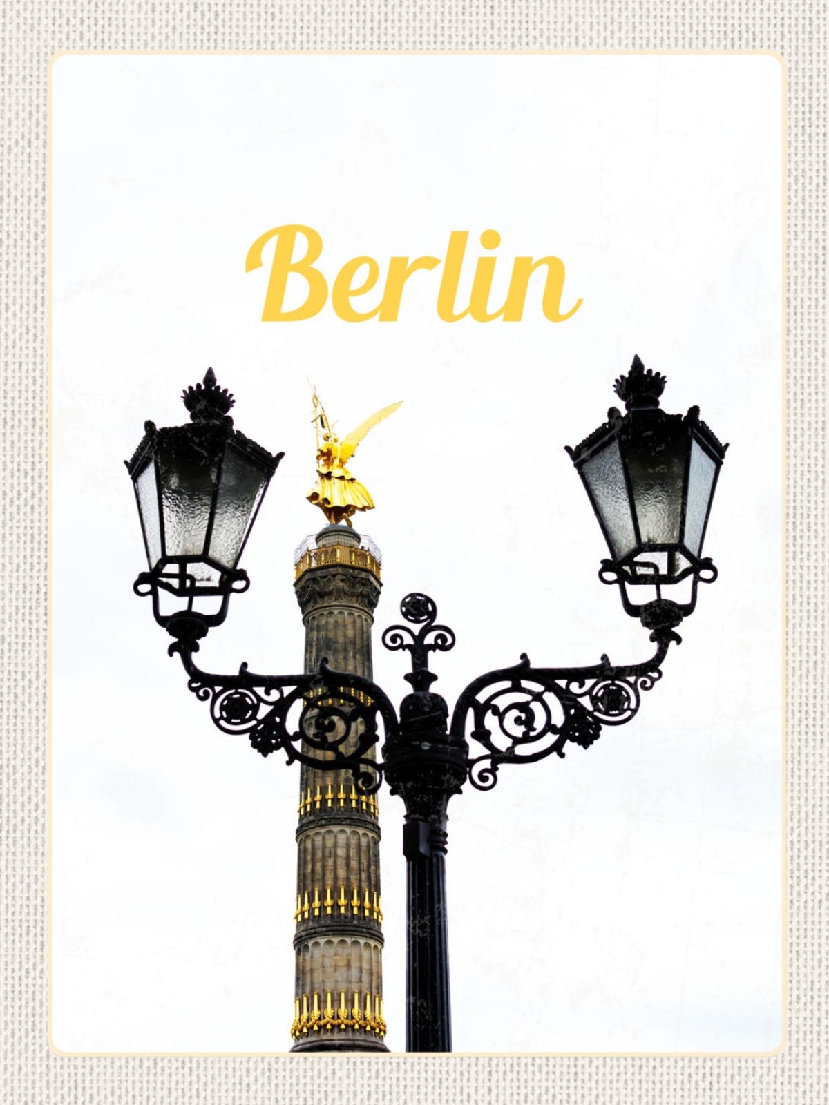 Schild Berlin Deutschland Siegessäule Laterne 12x18 20x30 30x40 Blech od. Holz