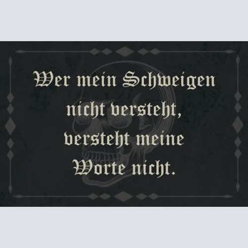 Nostalgie schild schweigen worte verstehen 12x18 / 20x30 / 30x40 blech od. holz