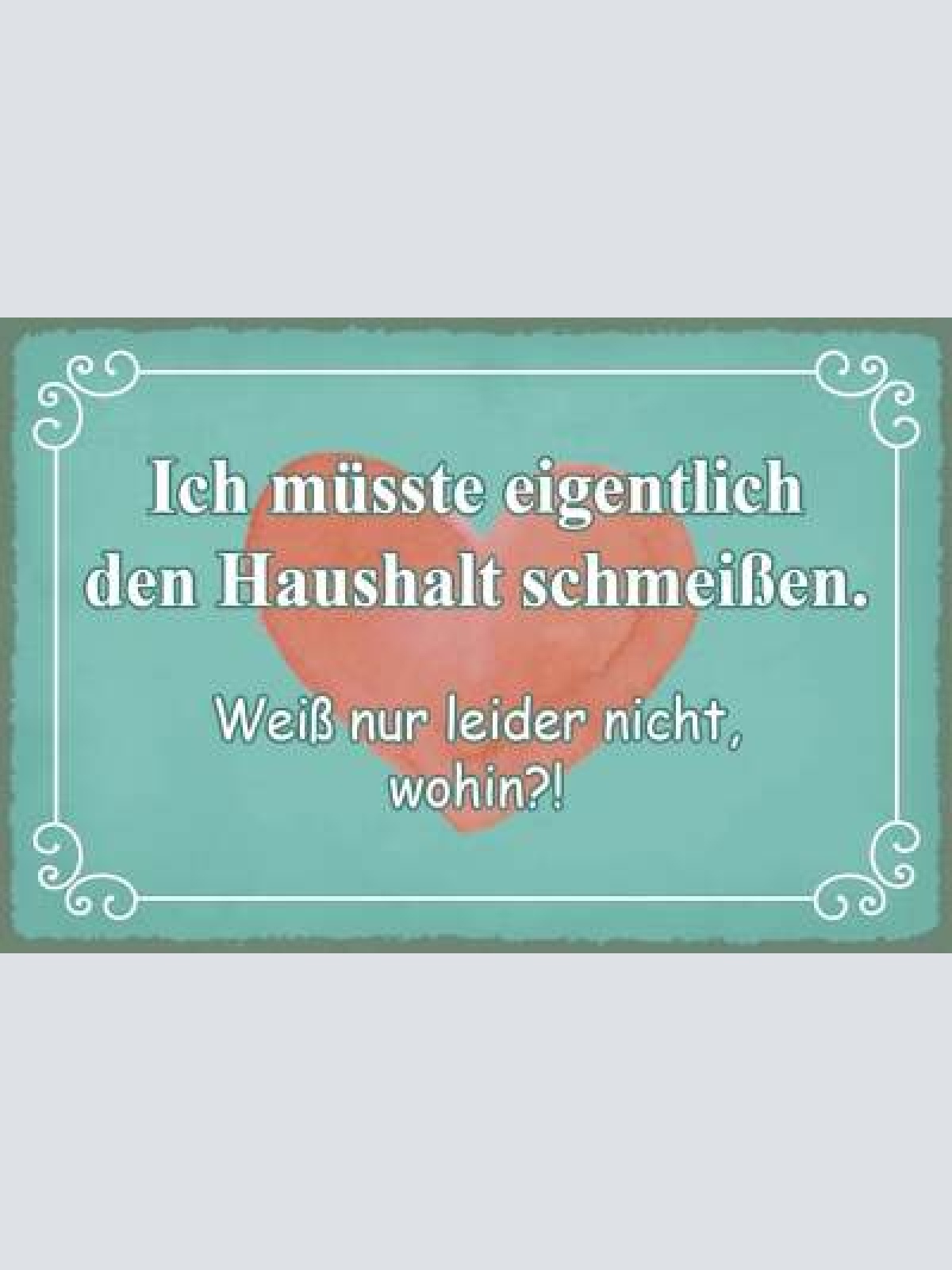 Nostalgie schild müsste haushalt schmeißen 12x18 / 20x30 / 30x40 blech od. holz