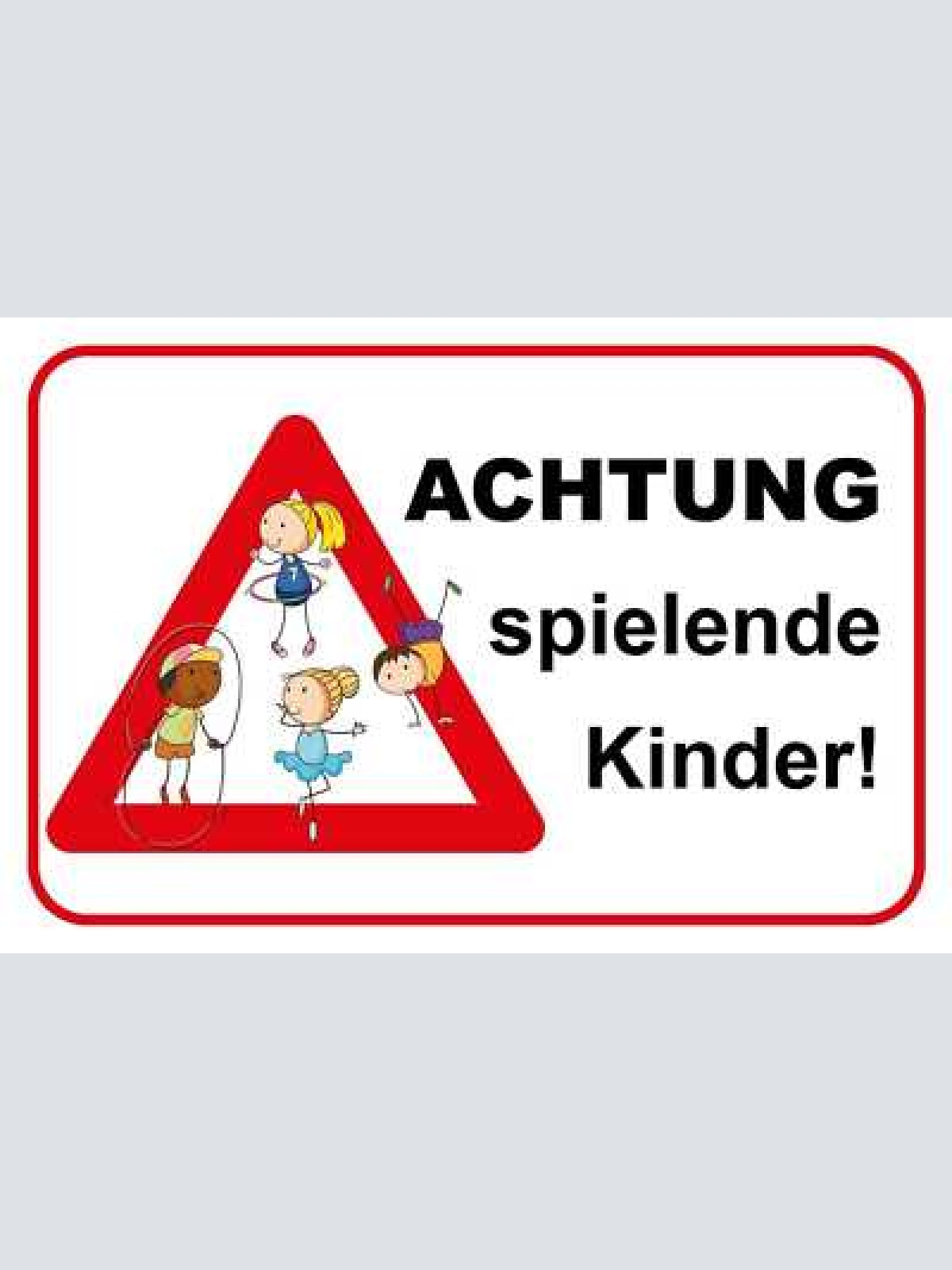 Schild achtung! spielende kinder! schüler 12x18 / 20x30 / 30x40 blech od. holz