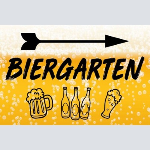 Nostalgie schild biergarten flasche glas 12x18 / 20x30 / 30x40 blech od. holz