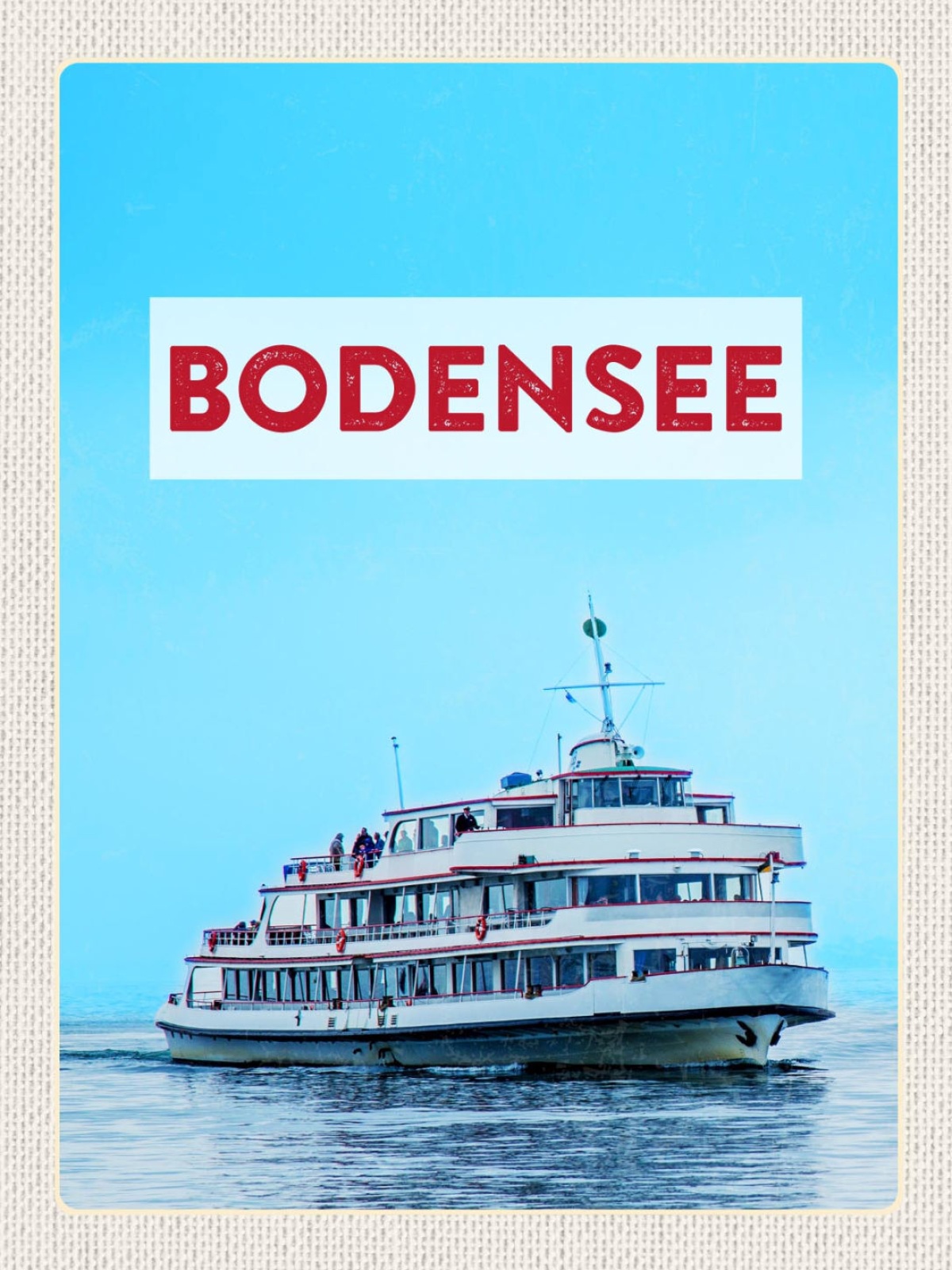 Schild Bodensee Schiff Schifffahrt D A CH 12x18 20x30 30x40 Blech od. Holz