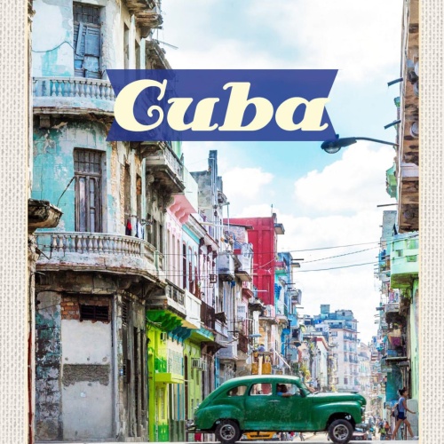 Schild Cuba Kuba Havanna Stadt Auto Oldtimer 12x18 20x30 30x40 Blech/Holz