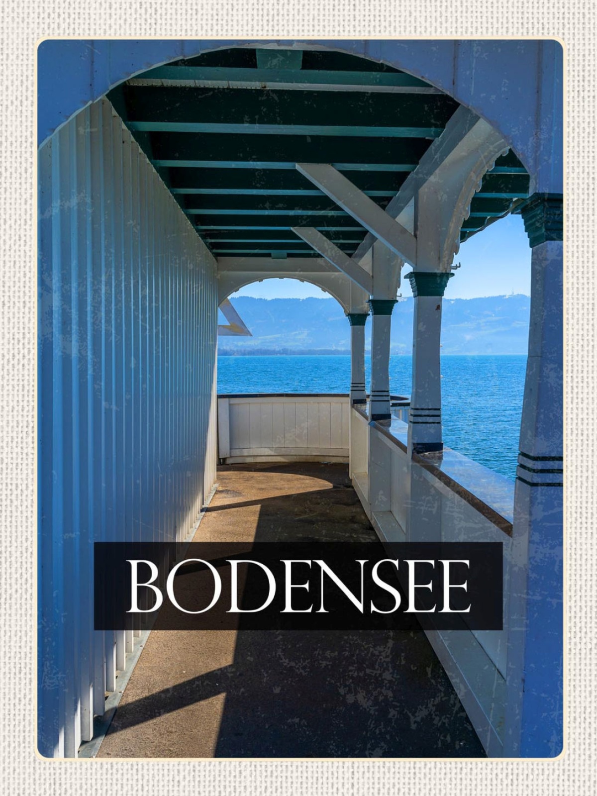 Schild Bodensee Fischersteg D A CH 12x18 20x30 30x40 Blech od. Holz