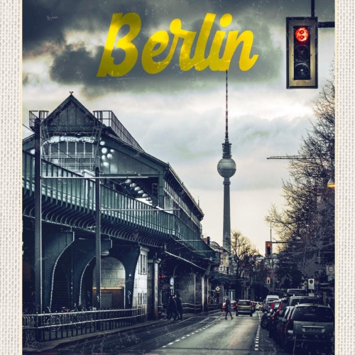 Schild Berlin Deutschland Bahnhof Eisenbahn 12x18 20x30 30x40 Blech od. Holz